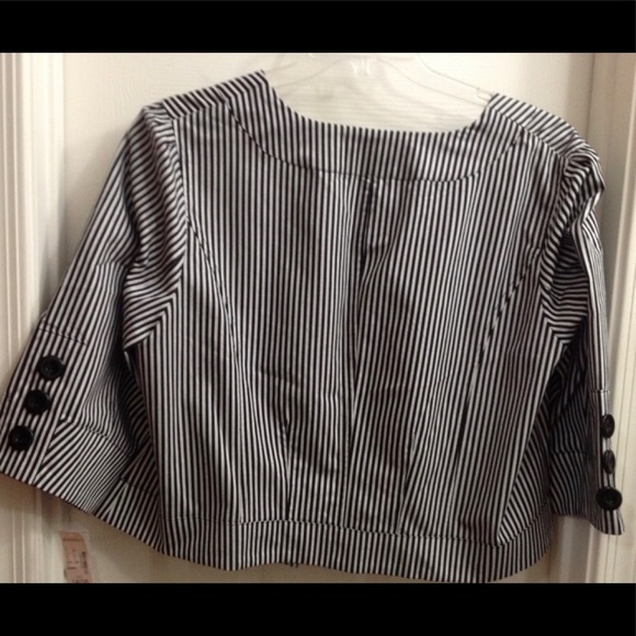 BLACK AND WHITE STRIPED JACKET BLAZER. - Picture 3 of 5